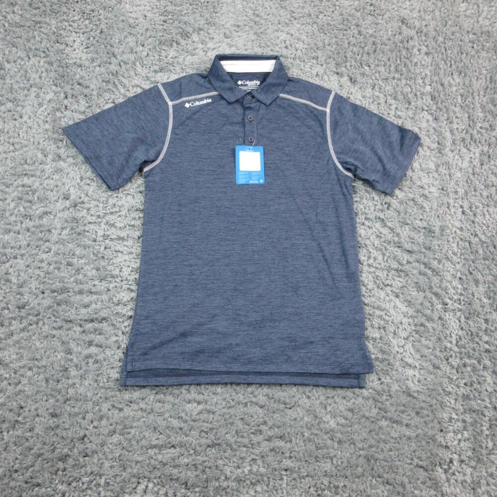 Columbia Golf Omni Wick Set Polo Shirt Mens Small Blue Performance NWT